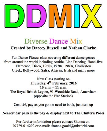 Dance Diverse Mix  - DDMix - created by Darcey Bussell and Nathan Clarke is a fun dance fitness class covering different dance genres from around the world.