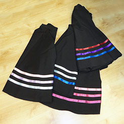 RAD Ballet and ISTD National Character skirts with coloured ribbons for your dance class or performance.