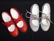 silver tap shoes, glittery tap shoes, dorothy tap shoes and red sparkle tap shoes stocked for children for their tap dancing class 