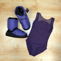 Bloch warm up booties, purple booties, presents for ballet dancers.